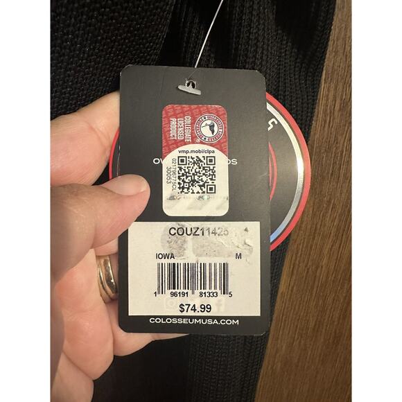 NWT Iowa Hawkeyes Colosseum pullover jacket black Mens size Medium Collegiate - Picture 6 of 15